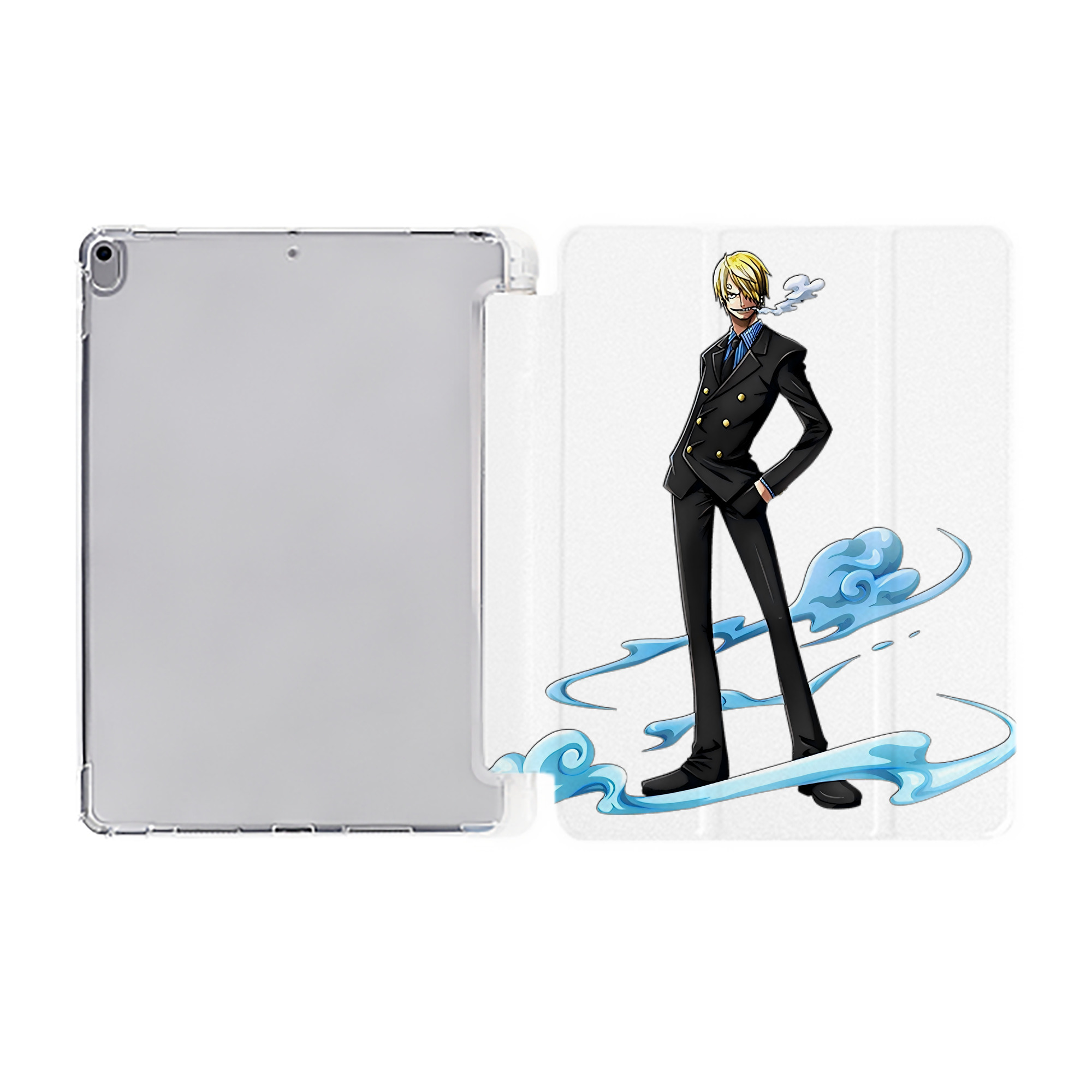 ワンピース サンジ ONE PIECE Sanji IPad ケース ペン収納付き 三つ折りスタンド PUレザー×シリコン 対応機種9.5/10.5/10.9インチ